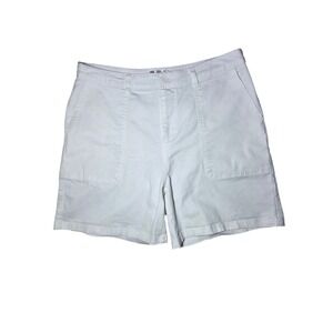 89th + Madison White Bermuda Shorts High Rise Womens W Patch Pockets 12 (32x6.5)
